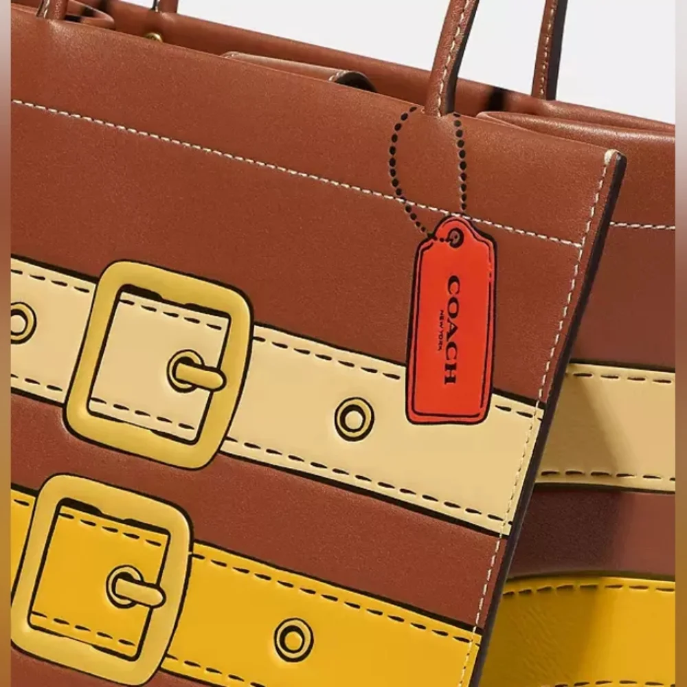 Cashin Carry Bag 22 With Trompe L'oeil Print, Saddle Multi 2022 Runway